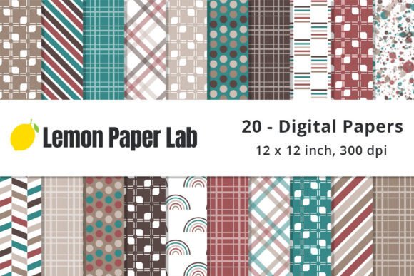 Download Brown, Red and Teal Digital Papers - Teal Collection