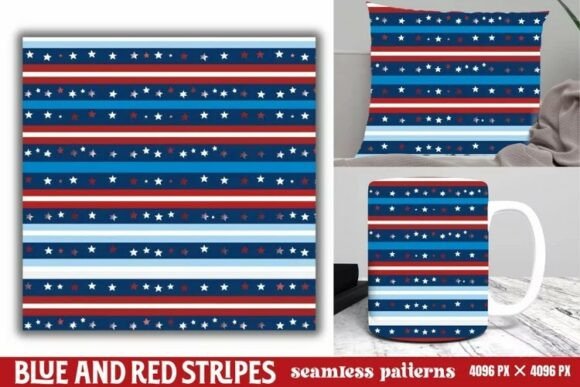 Download Blue and Red Stripes Seamless Pattern - Red stripes Collection