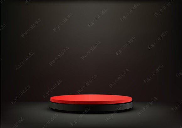 Download 3D Red and Black Podium Black Background - Black Collection