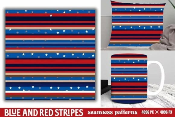 Download Blue and Red Stripes Seamless Pattern - Red stripes Collection