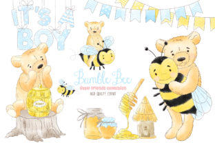 Download Bumble Bee Boy Honey Watercolor Clipart - Bumble bee Collection