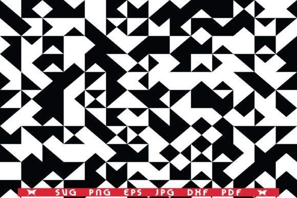 Download Polygonal Mosaic Pattern, Black White - Black Collection