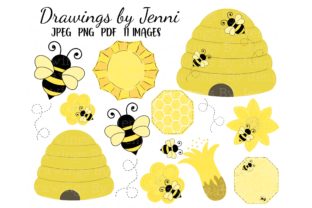 Download Bumble Bee and Hive Clipart Set - Bumble bee Collection