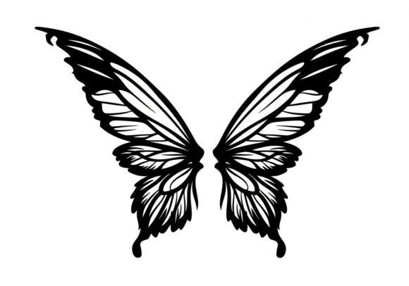 Download Black Butterfly Wings Spread Wide - Black Collection
