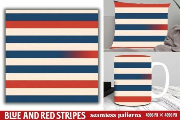 Download Blue and Red Stripes Seamless Pattern - Red stripes Collection