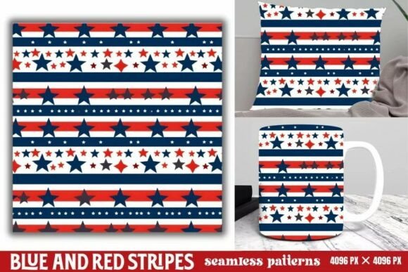 Download Blue and Red Stripes Seamless Pattern - Red stripes Collection
