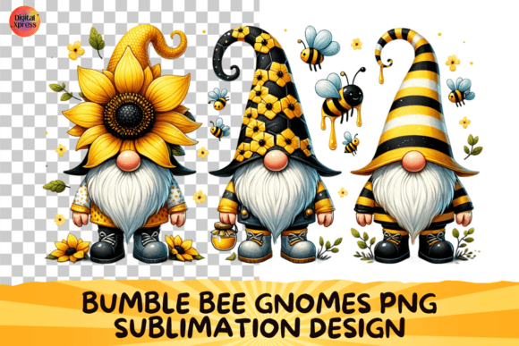 Download Bumble Bee Gnomes Png Sublimation Design - Bumble bee Collection