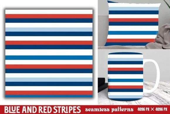 Download Blue and Red Stripes Seamless Pattern - Red stripes Collection