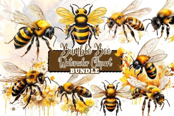 Download Watercolor Bumble Bee Clipart - Bumble bee Collection