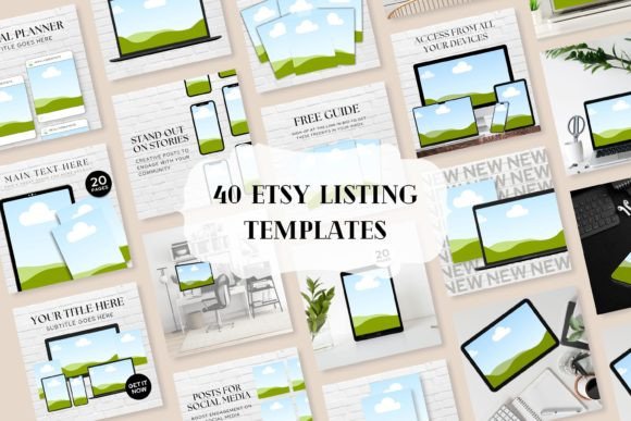 Download Etsy Listing Template Black and White - Black Collection