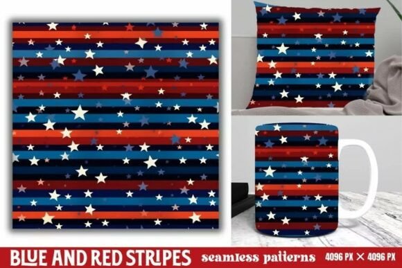 Download Blue and Red Stripes Seamless Pattern - Red stripes Collection