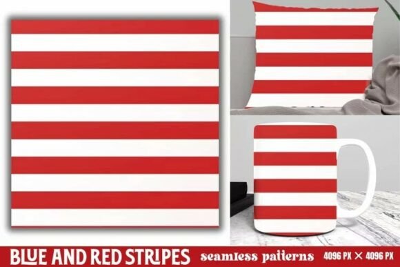 Download Blue and Red Stripes Seamless Pattern - Red stripes Collection