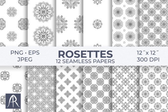 Download Black and White Rosettes &amp; Mandalas Digi - Black Collection