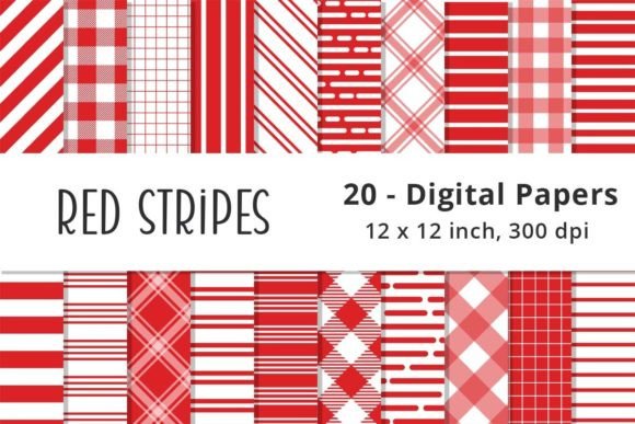Download Red Stripes Background Digital Papers - Red stripes Collection