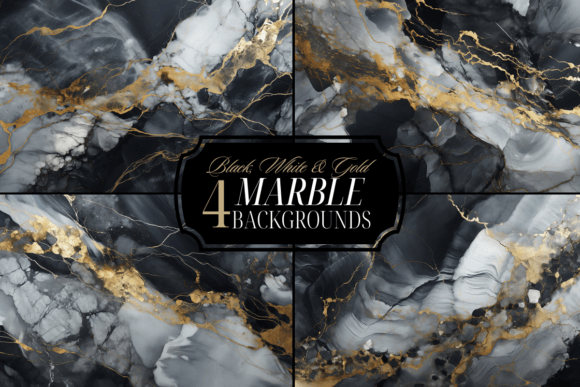 Download Black White Gold Marble Background Pack - Black Collection