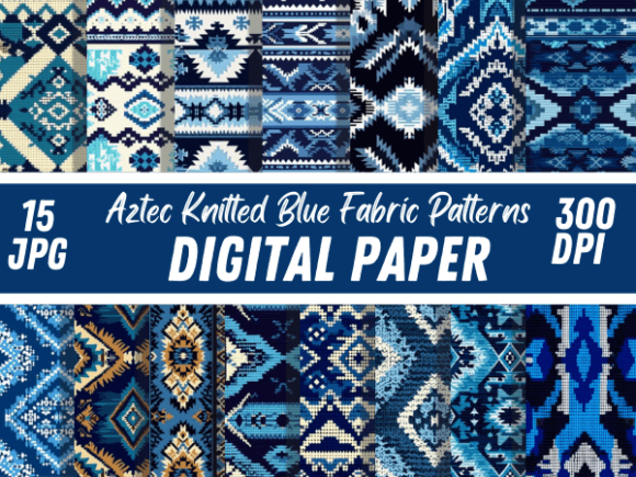 Download Aztec Knitted Blue Fabric Paper Patterns - Premium Resources