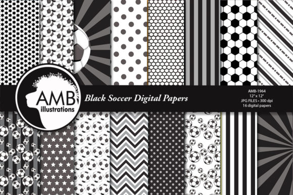 Download Black Soccer Digital Papers&nbsp; - Black Collection
