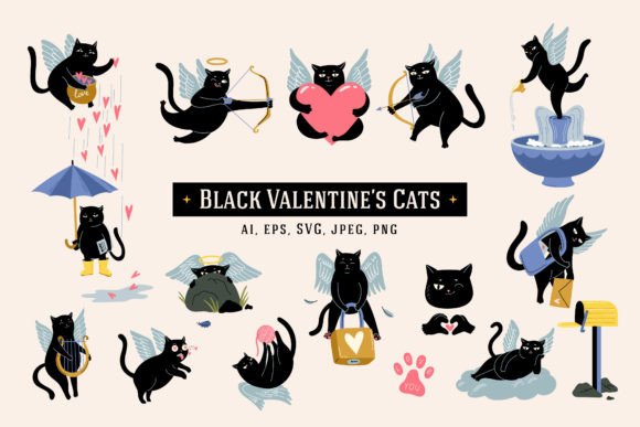 Download Black Cats for Valentine's Day - Black Collection