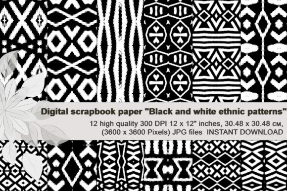 Download Black-White, Aztec Ethnic Patterns. - Black Collection