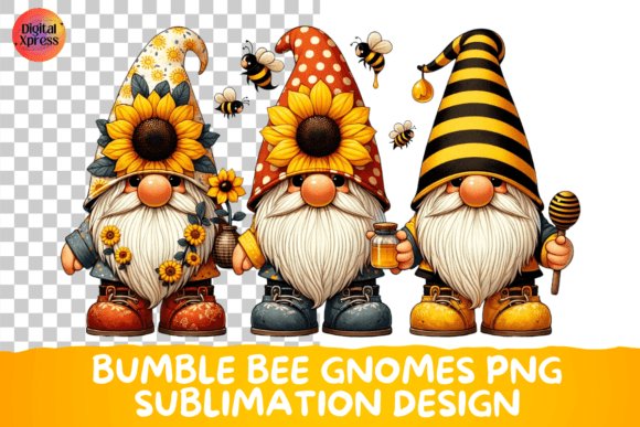 Download Bumble Bee Gnomes Png Sublimation Design - Bumble bee Collection
