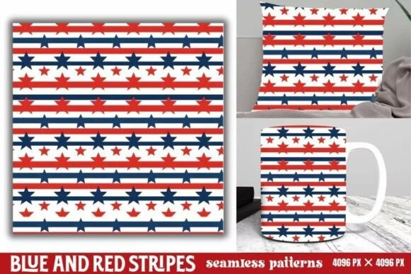 Download Blue and Red Stripes Seamless Pattern - Red stripes Collection